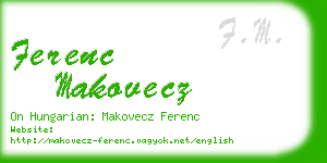 ferenc makovecz business card